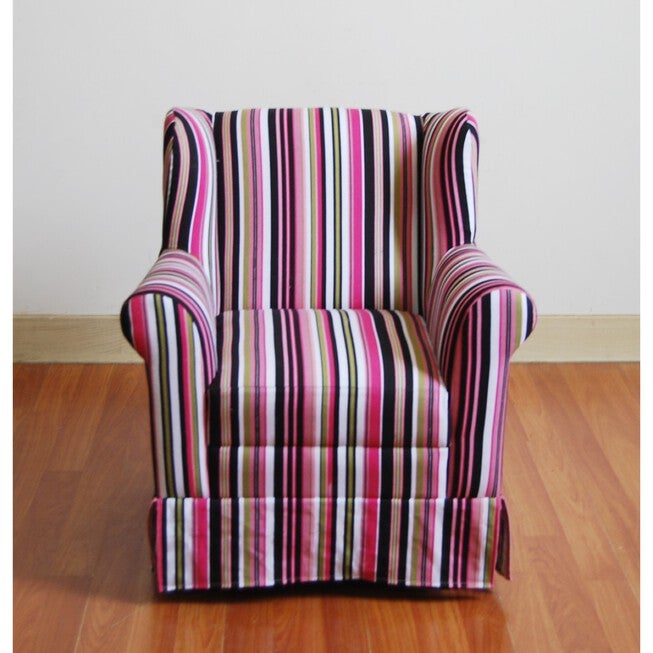 Girl's Wingback Chair Striped , STRIPES, hi-res image number 0