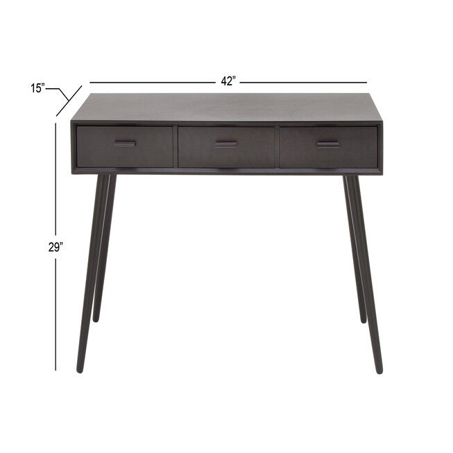 Black Modern Wood Console Table, 29 x 42, , alternate image number 4