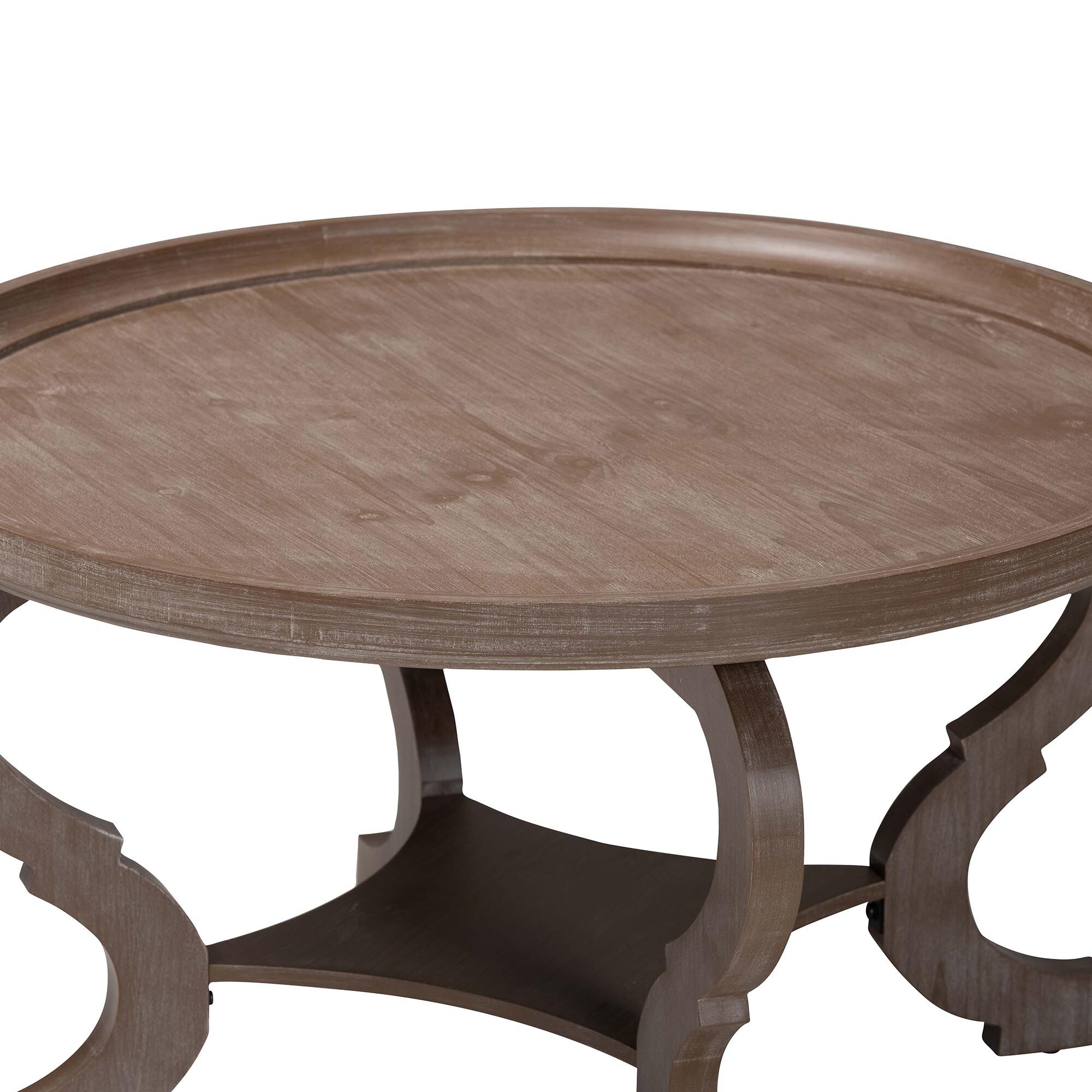 Madrona French Country Antique Brown Wood Coffee Table, BROWN, alternate image number 3