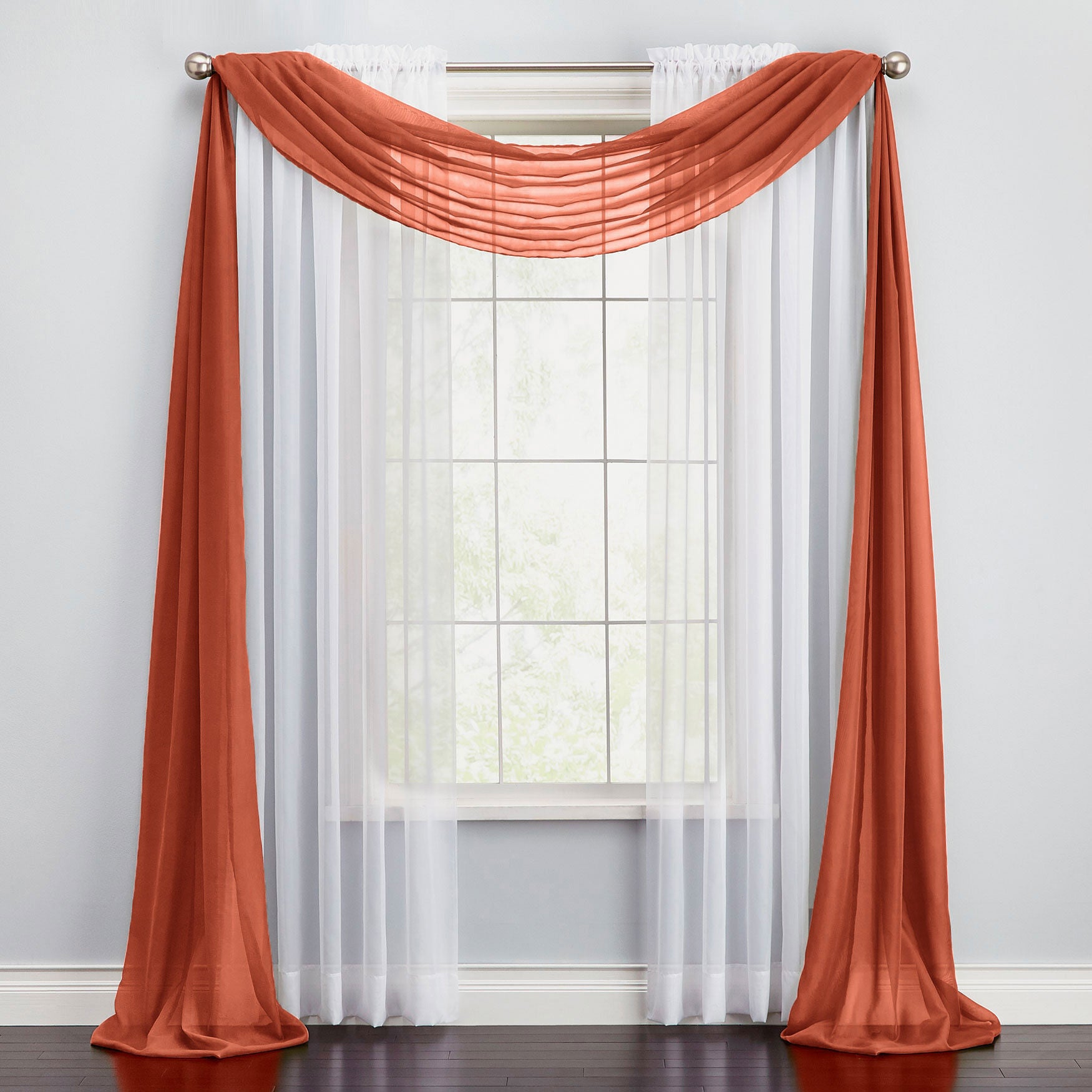 Sheer shop scarf valance