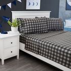 Ecko Buffalo Check Microfiber Sheet Set Sheet Set, GRAY BLACK, hi-res image number null