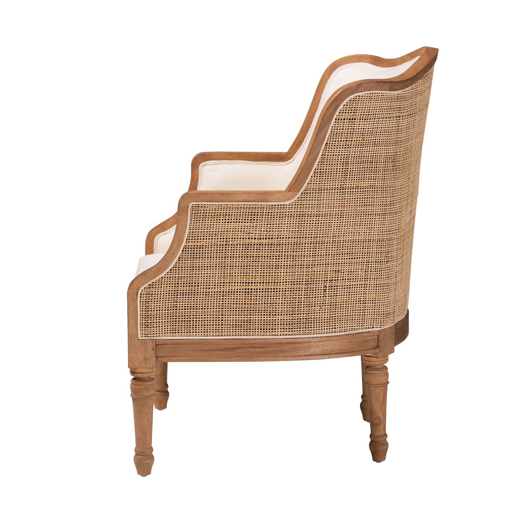 Elizette Traditional French Beige Fabric And Black Finished Wood Accent Chair, , alternate image number 2