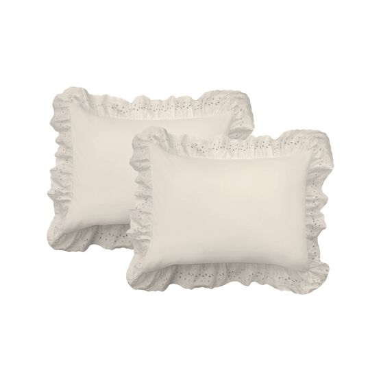 Fresh Idea Ruffled Eyelet 2-Pack Pillow Shams, , on-hover image number null
