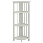 4-Shelf Corner Folding Bookcase-White, WHITE, hi-res image number 0