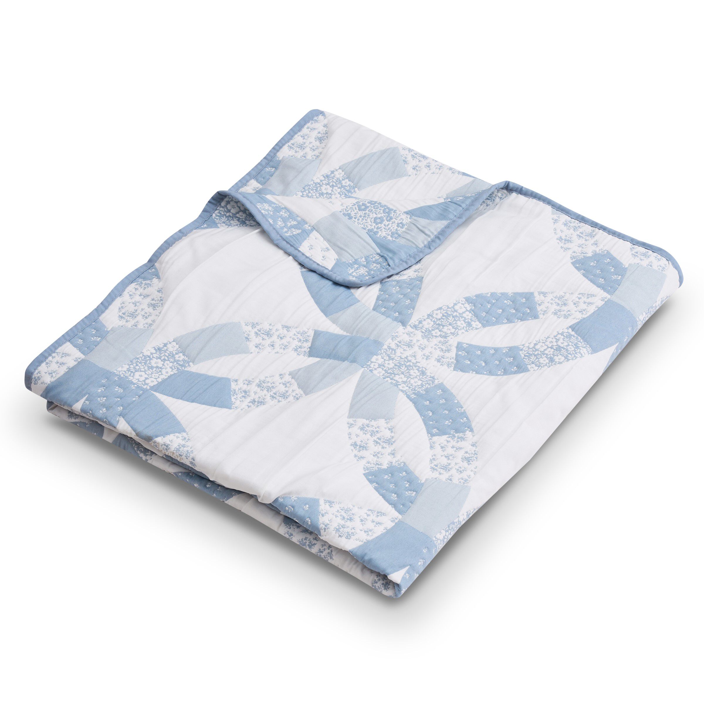 Wedding Ring Traditional Reversible Throw Blanket, BLUE, alternate image number 4