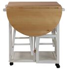 Breakfast Cart with Drop-Leaf Table-White, , alternate image number null