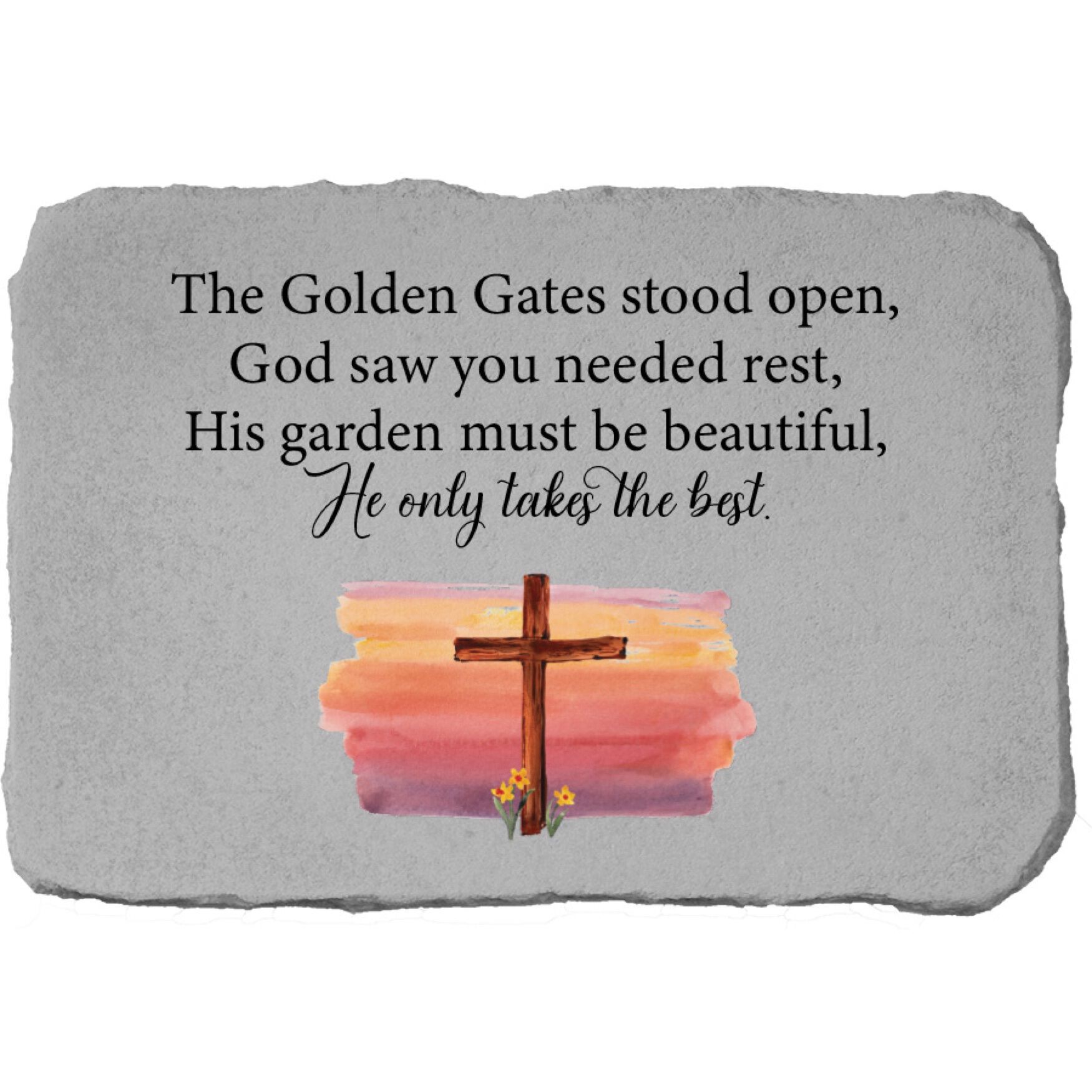 The Golden Gate Cross Garden Memorial Accent Stone, GREY, hi-res image number 0