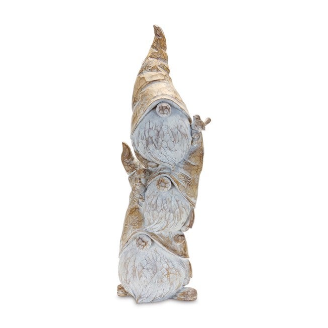 Triple Gnome Stack 23 inchesH Resin, BROWN/WHITE, hi-res image number null