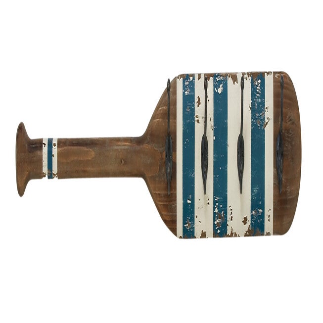 Brown Wood Coastal Wall Hooks Wall Hook, BROWN, hi-res image number null