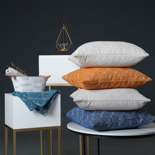 Diamond Geo Chenille Woven Jacquard Accent Pillow, , alternate image number 3