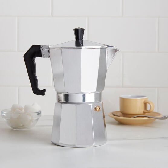 3-PC Mr Coffee Brixia Aluminum Stove Top Espresso Maker, SILVER, hi-res image number null