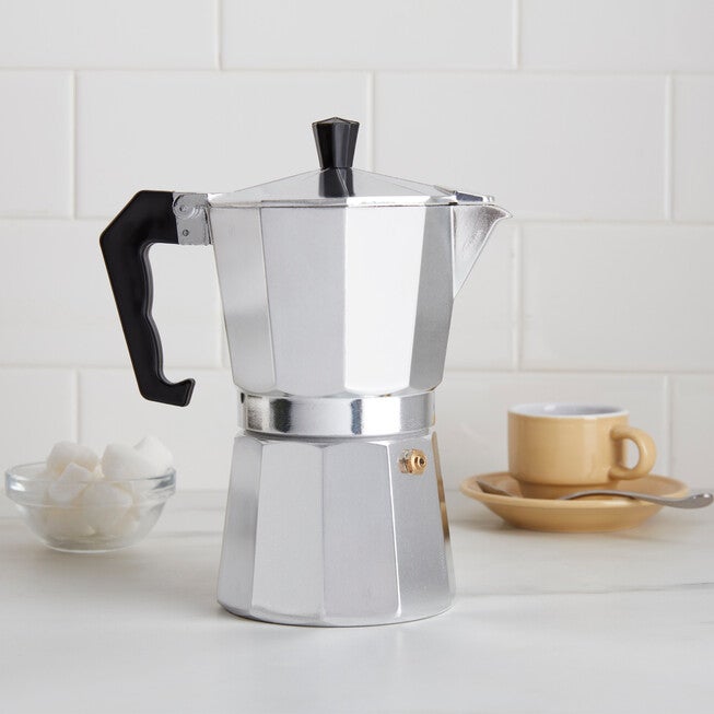 3-PC Mr Coffee Brixia Aluminum Stove Top Espresso Maker, SILVER, hi-res image number 0
