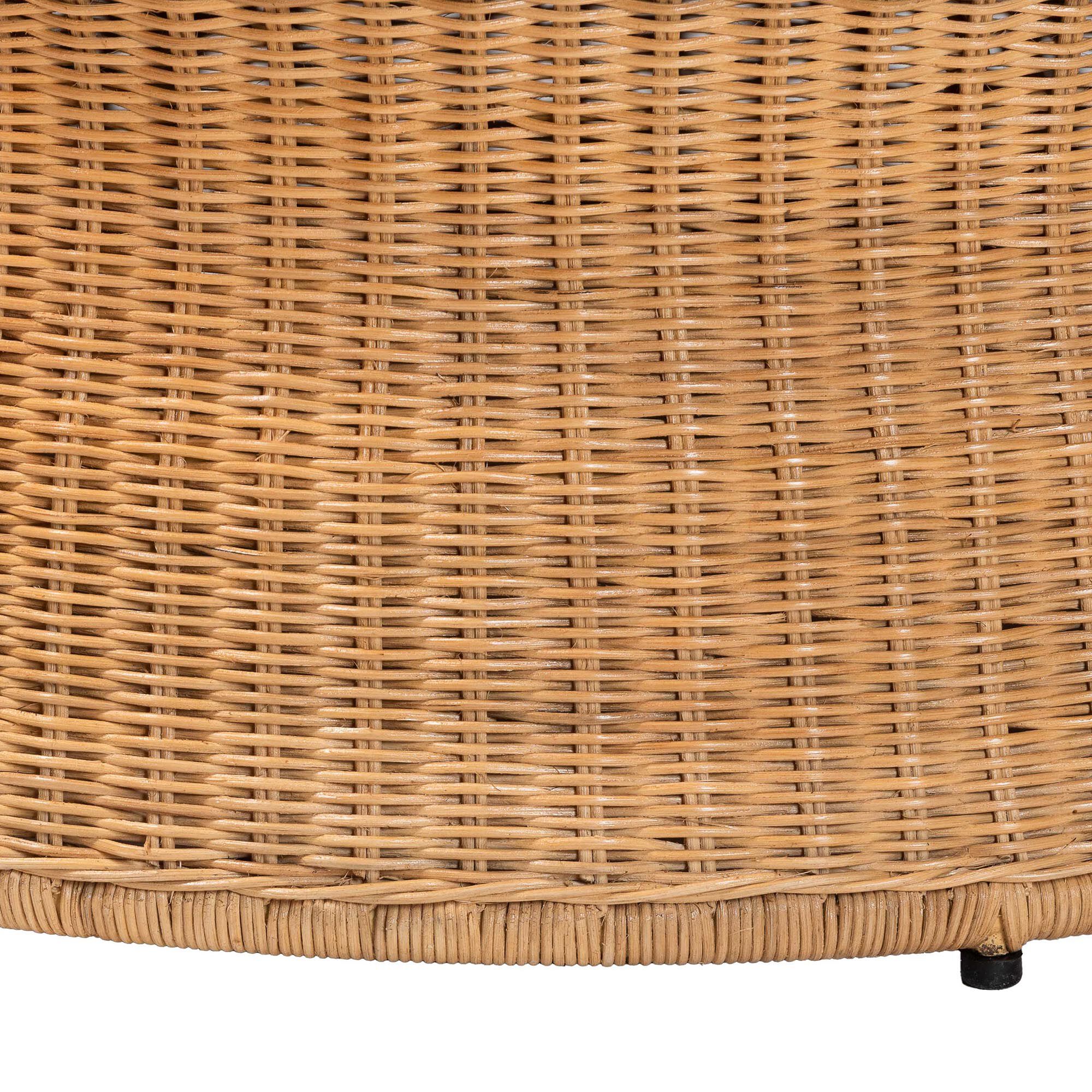 Caroline Round Natural Rattan Coffee Table, LIGHT HONEY, alternate image number 3