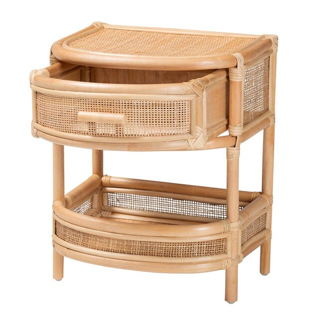 Divitia Bohemian Natural Rattan 1-Drawer Nightstand, , on-hover image number null