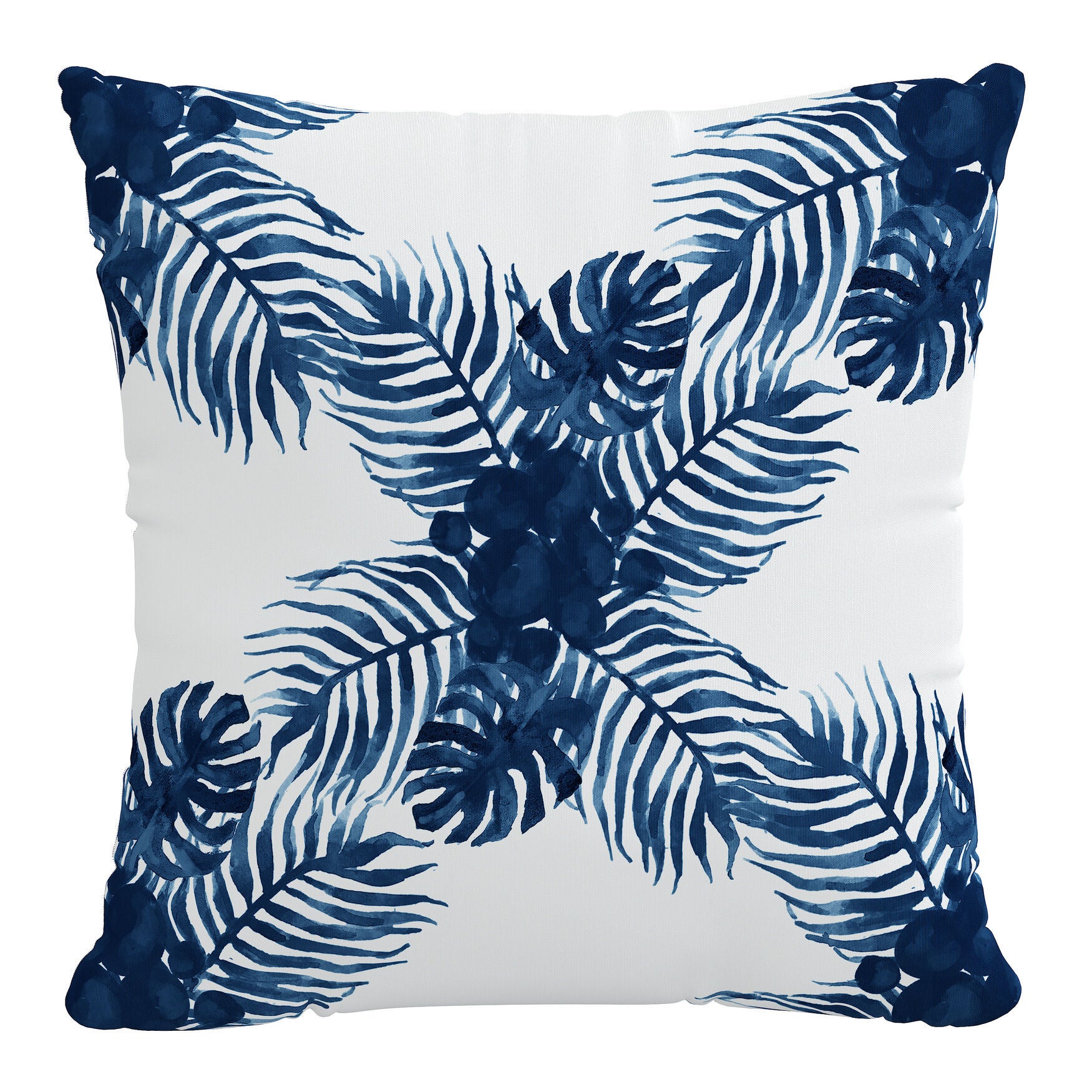18 inches Outdoor Pillow, PALM CROSS NAVY, hi-res image number 0