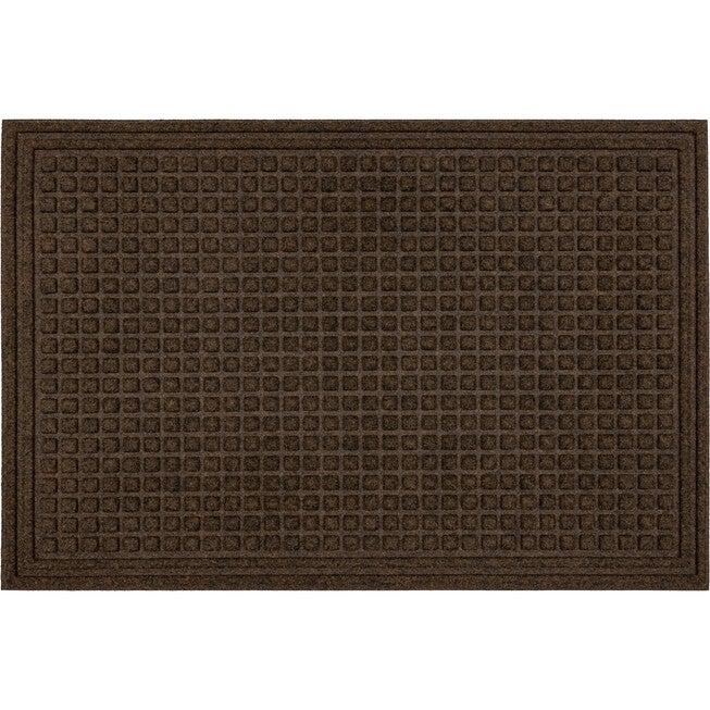 Waffle Grid Impression Door Mat, BROWN, hi-res image number 0