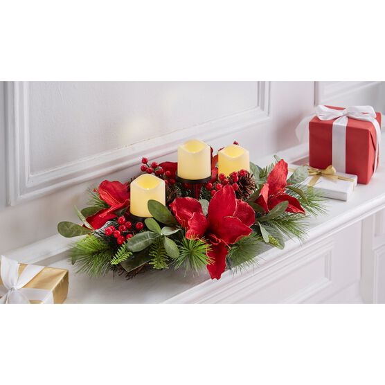 Amaryllis 31&quot; Centerpiece, RED