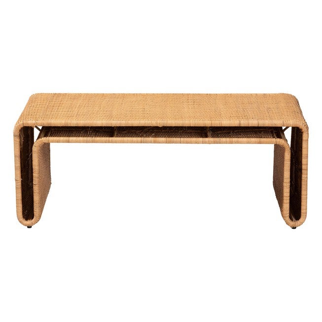 bali & pari Nevada Bohemian Light Honey Rattan Coffee Table, LIGHT HONEY, alternate image number 2
