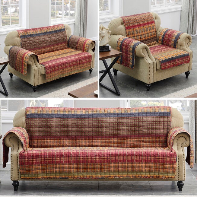 Gold Rush Arm Chair Quilted Furniture Protector, MULTI, alternate image number 4