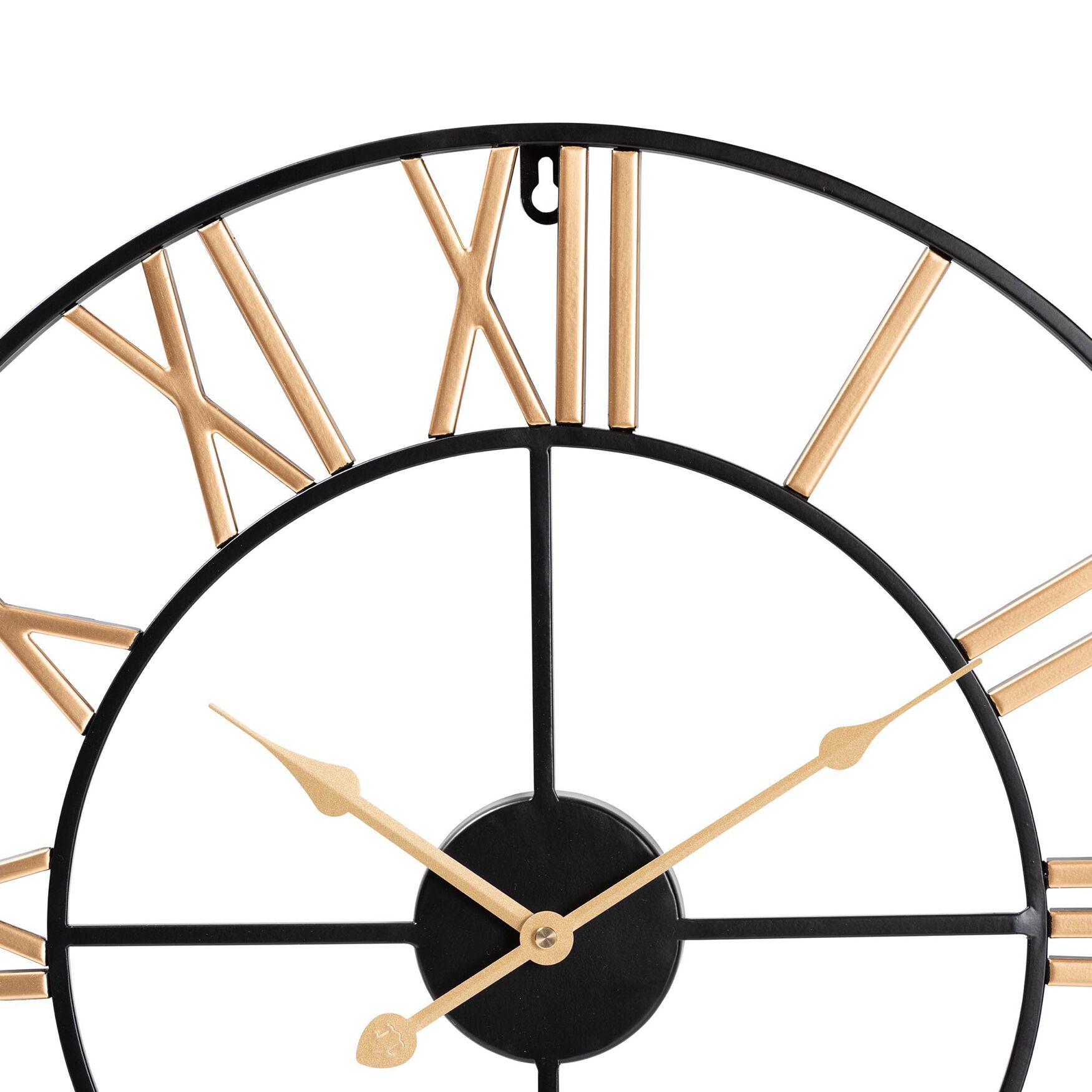 Auden Modern Industrial Two-Tone Black And Gold Metal Wall Clock, , on-hover image number 1