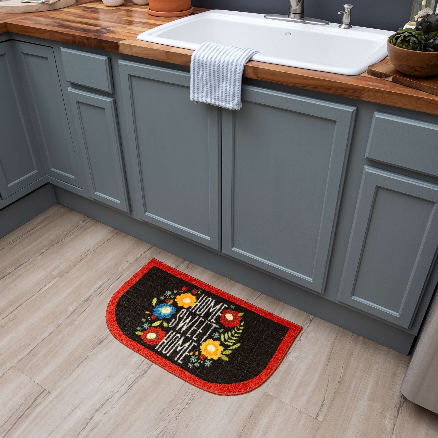 Home Sweet Flowers Kitchen Rug, , alternate image number 6