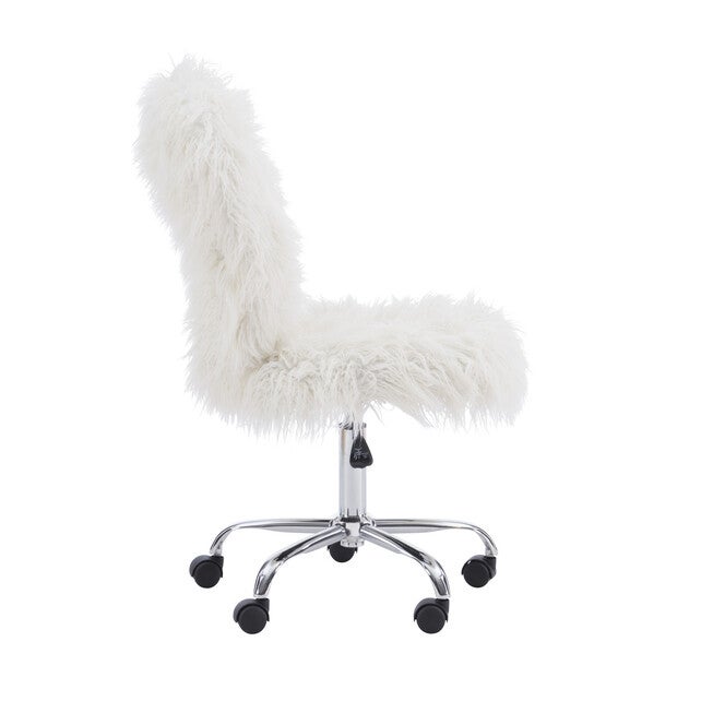 Faux Flokati Armless Office Chair, , alternate image number 2