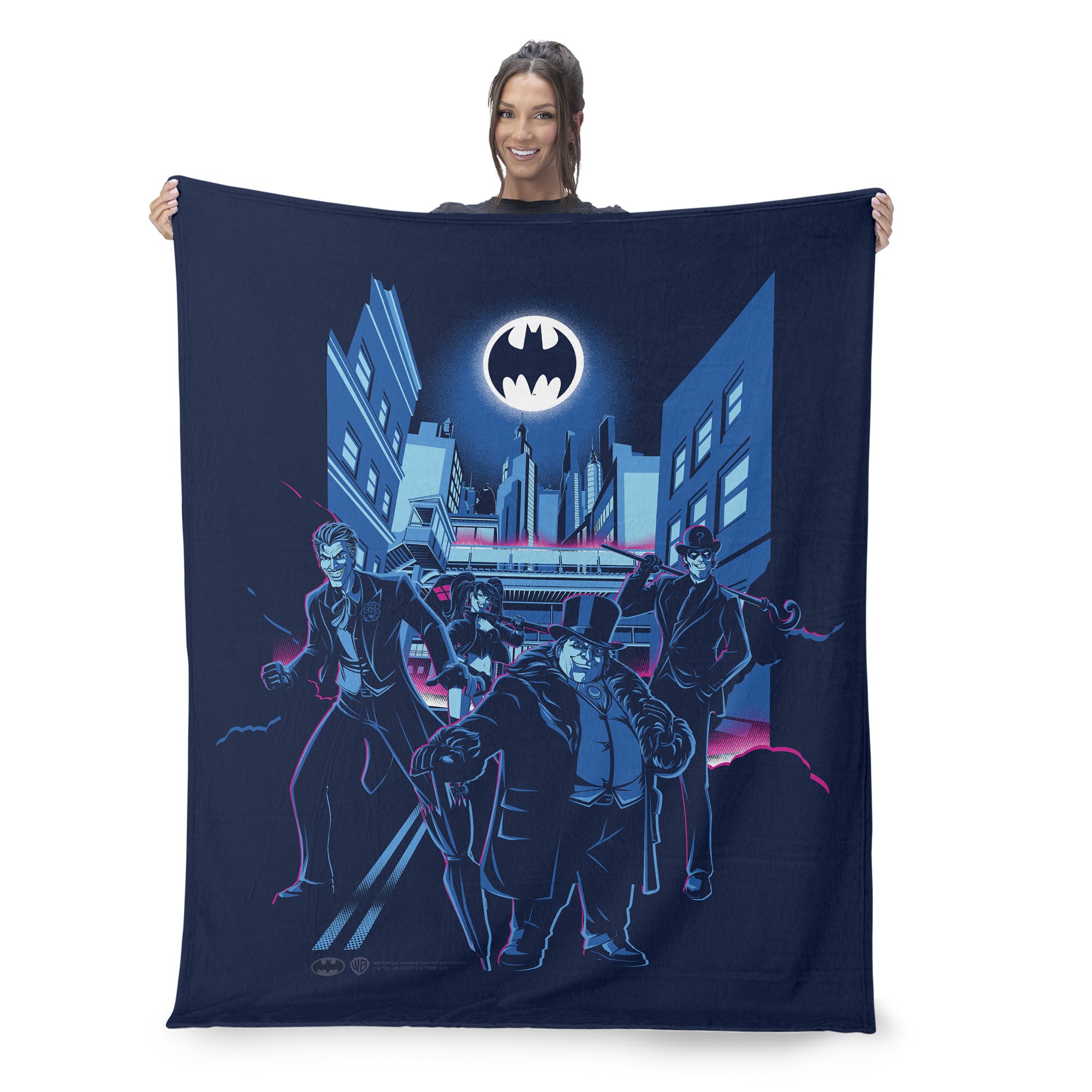 Warner Bros. DC Batman Villains Silk Touch Sherpa Throw Blanket 50x60 Inches, BATMANTHROW, on-hover image number 1