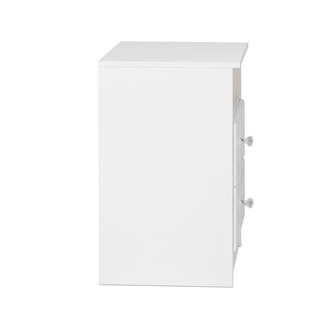 Astrid 2-Drawer Nightdstand with Acrylic Knobs, White, , alternate image number null
