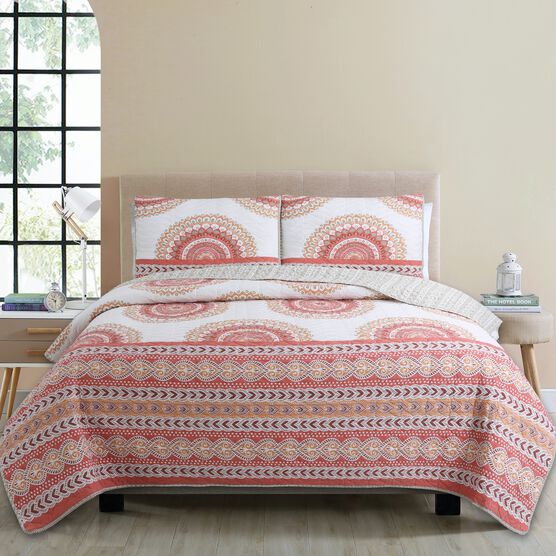 Aimee Quilt Set Quilts, CORAL, hi-res image number null