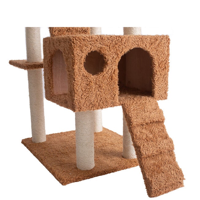 Multi-Level 74 inches Real Wood Cat Tree Furniture With Sratchhing Posts, , alternate image number 7