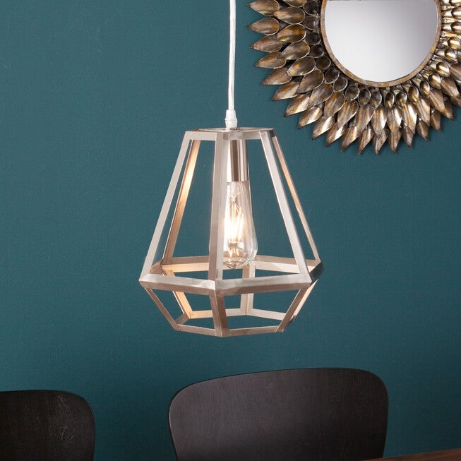 Draco Caged Lantern Pendant Lamp, NICKEL, hi-res image number 0