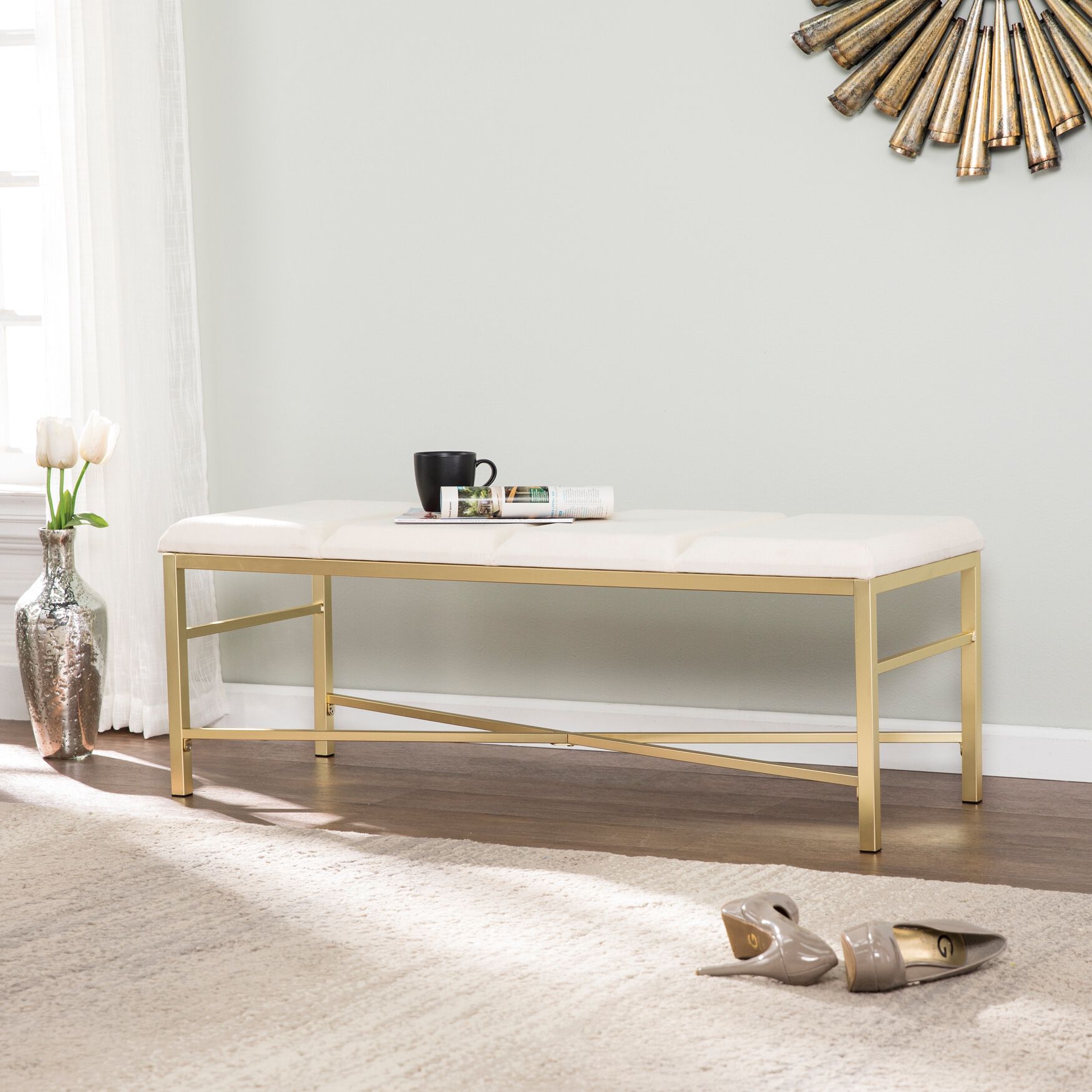 Gold dining outlet bench