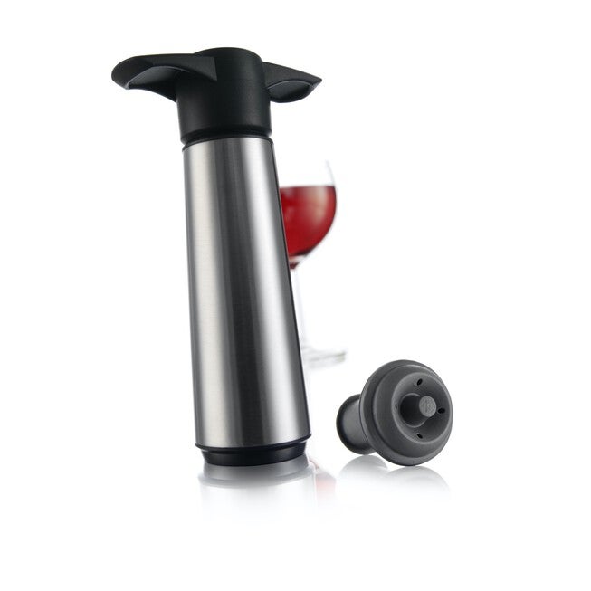 Wine Saver Giftpack (1 Stainless Steel Pump, 1 Stopper), SILVER, hi-res image number 0
