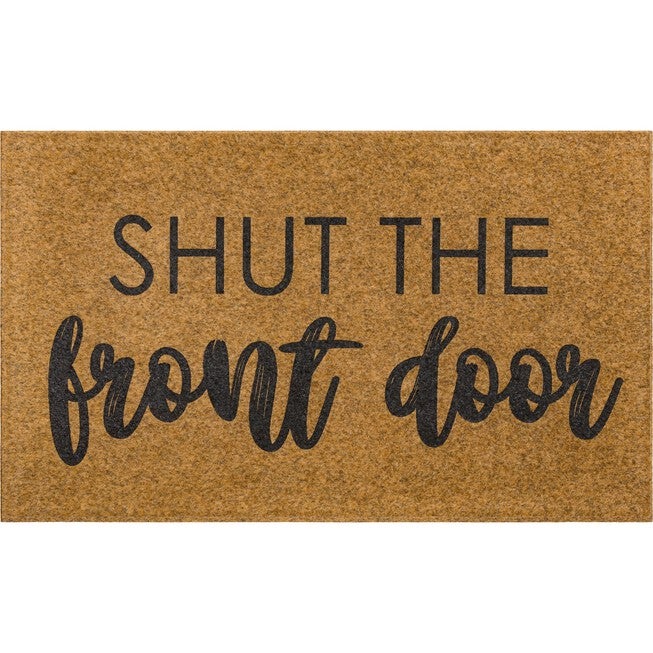 Shut The Front Door Door Mat, NATURAL, hi-res image number 0