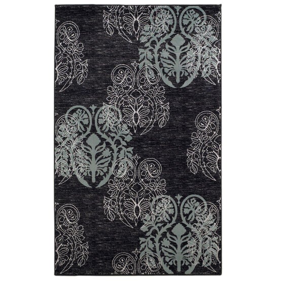 Milan Black 5&apos;X8&apos; Area Rug, BLACK
