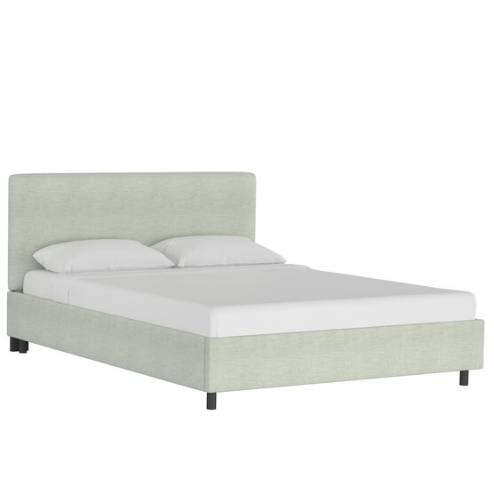 Linen Upholstered Platform Bed, LINEN BLUE BLUE, hi-res image number null