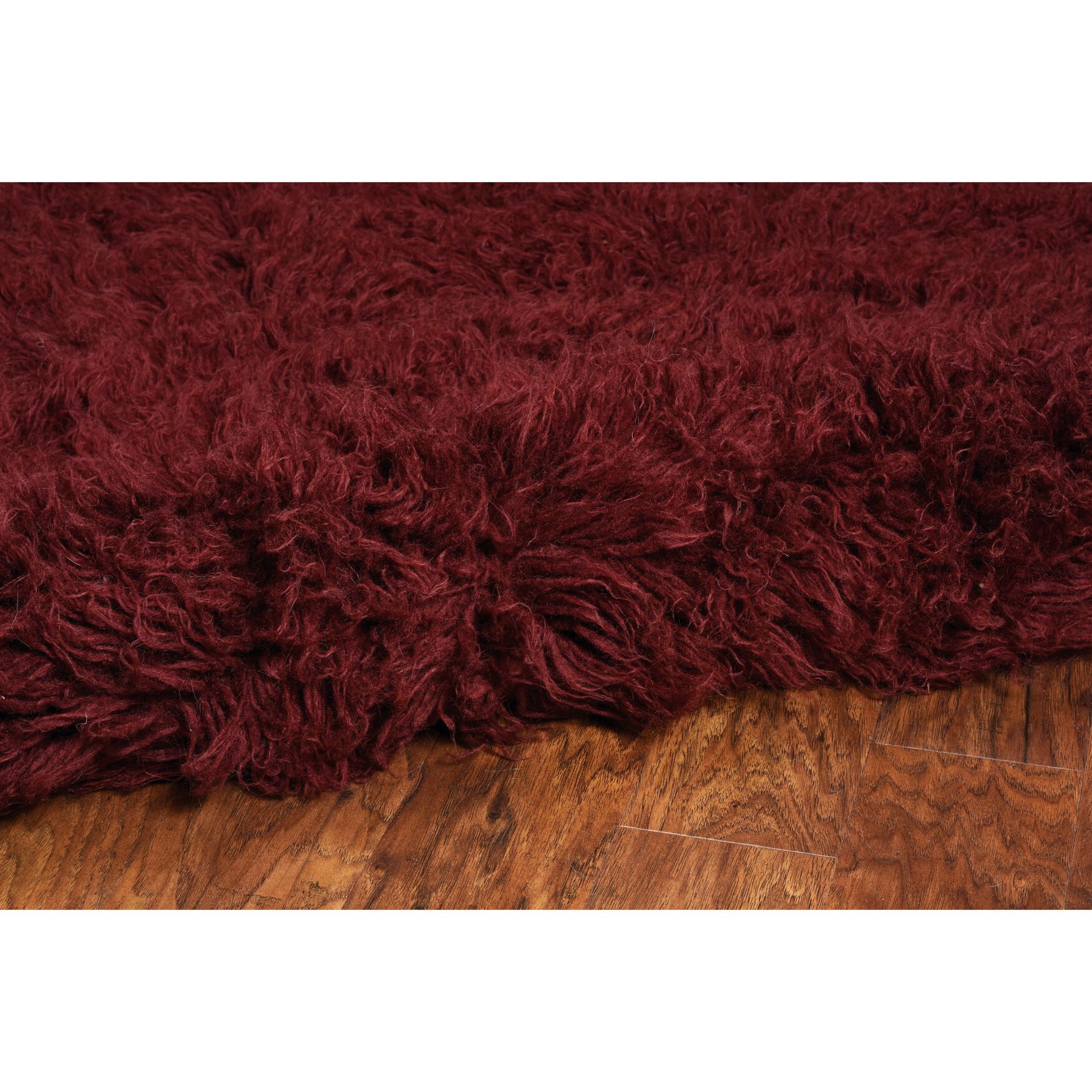 Flokati Burgundy Rug, , alternate image number 2