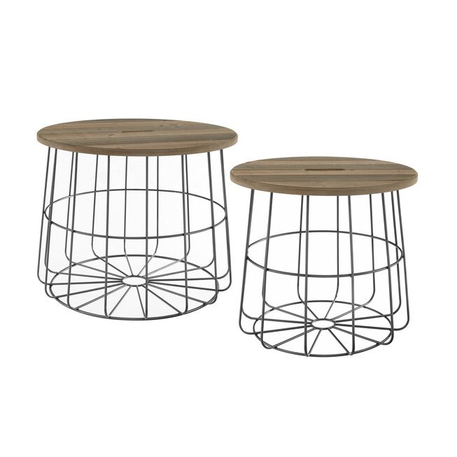 Curtis Metal and Wood Nesting Basket Tables, , alternate image number null
