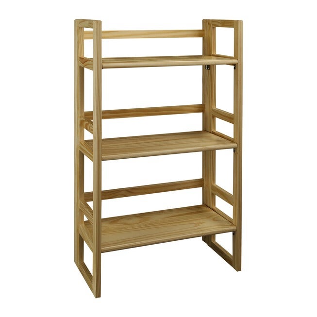 3-Shelf Folding Student Bookcase 20.75 inches Wide-Natural, , alternate image number 4
