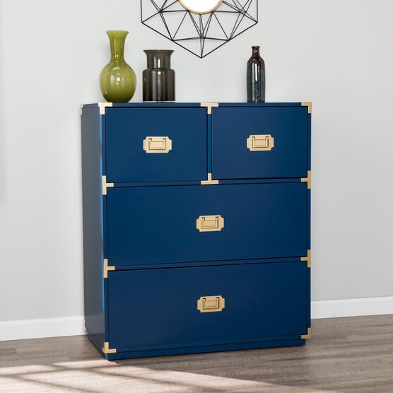 Campaign Blue 4-Drawer Accent Chest, , hi-res image number null