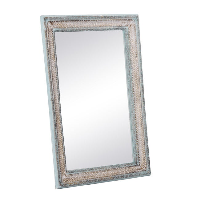 White Wood Farmhouse Wall Mirror, , alternate image number null