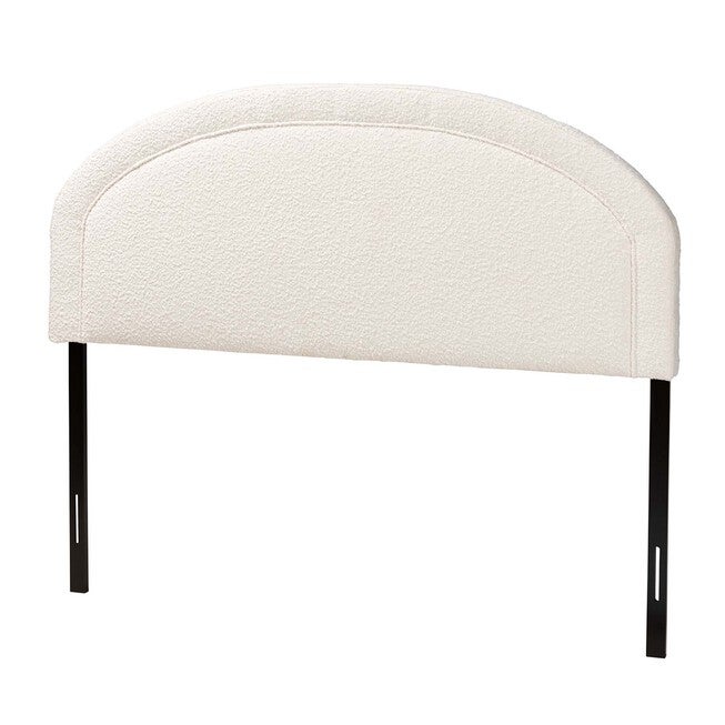 Fiana Modern Cream Boucle Fabric Queen Size Headboard, CREAM, hi-res image number null