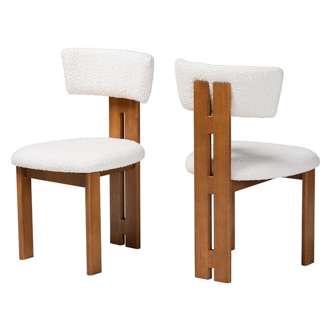 Baxton Studio Kyren Modern Cream Boucle Dining Chair, CREAM, alternate image number 1