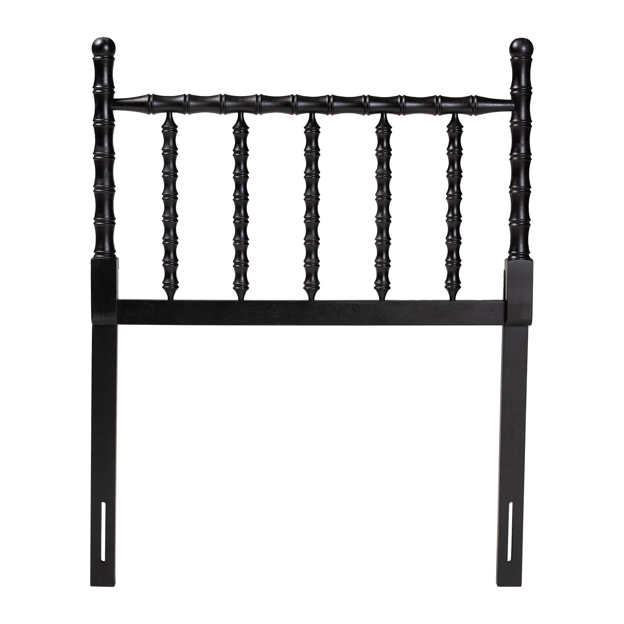Edaline Bamboo Motif Headboard, BLACK, alternate image number 2