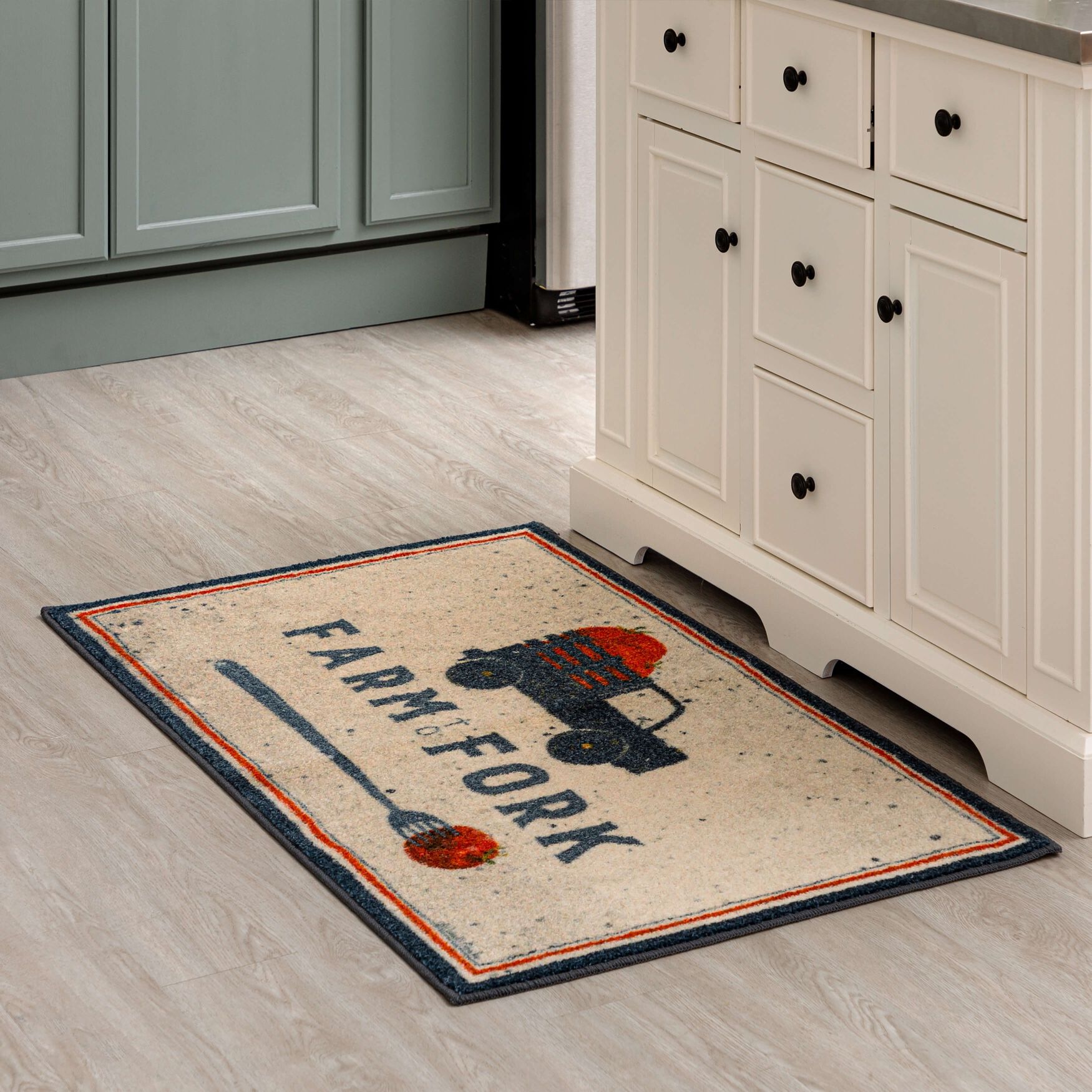 Farm To Fork Grey Kitchen Rug, , alternate image number 5