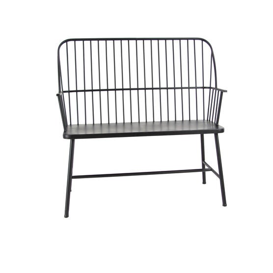 Black Metal Traditional Bench, BLACK, hi-res image number null
