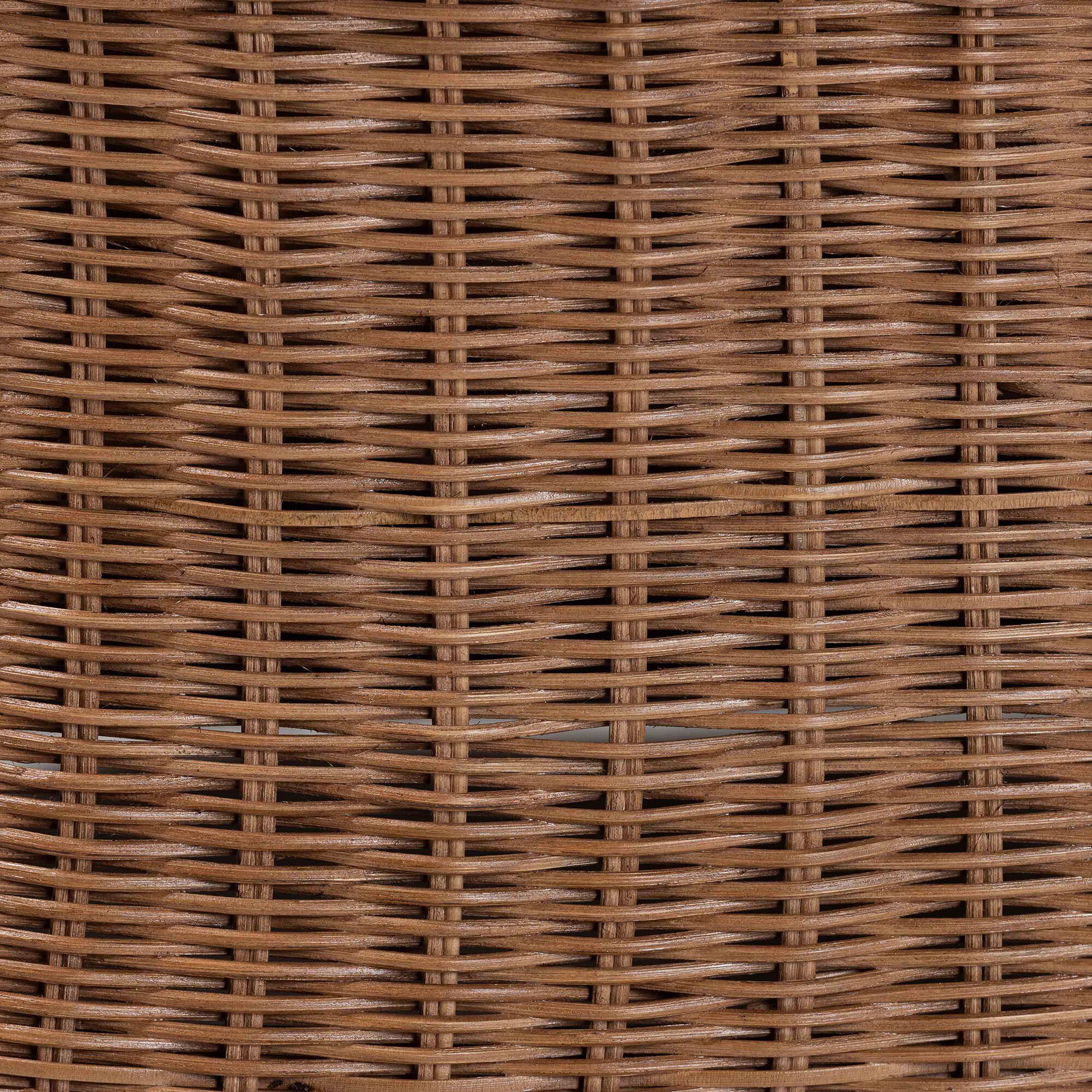 Detta Natural Rattan Footstool with Cushion, BROWN, alternate image number 6