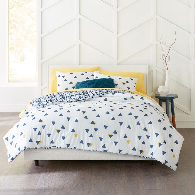 BrylaneHome® Studio Dylan Triangle Comforter, NAVY LEMON, hi-res image number null