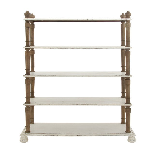 White Wood Farmhouse Shelving Unit, 75 inches x 37 inches x 14 inches, , on-hover image number 1