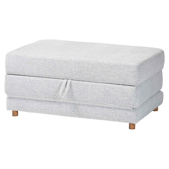 Sabriel Modern Light Grey Fabric Convertible Sleeper Ottoman, LIGHT GREY/OAK BROWN, alternate image number 1